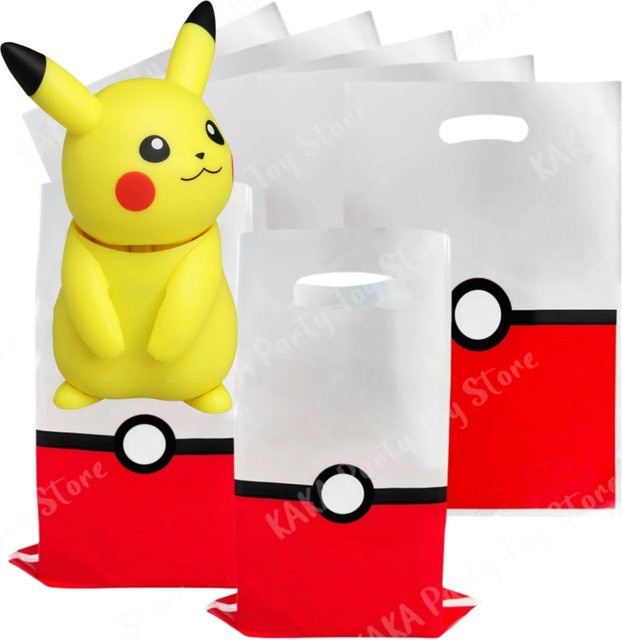 Pokemon Pokeball Süßigkeiten-Verpackungstaschen aus Papier für Kindergeburtstage und Babypartys von Takara Tomy in Weiß - Bild 1
