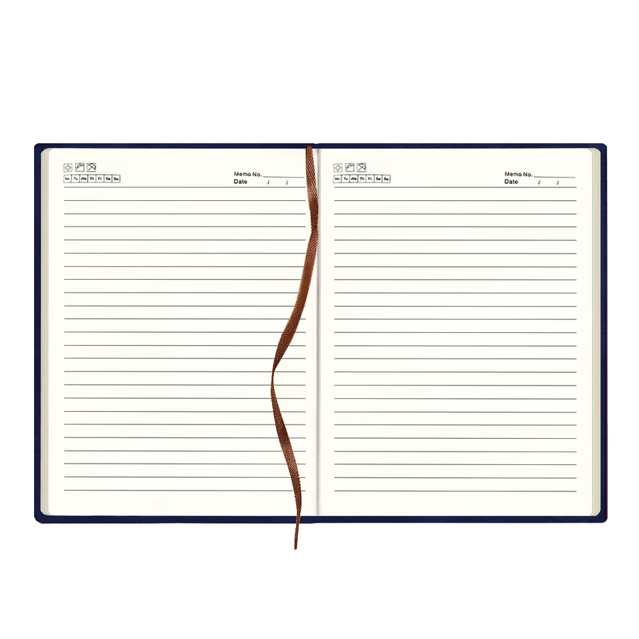 DOT DING Retro Notebook A5 mit weicher Kunstleder-Abdeckung, liniertes Notizbuch in Grau oder Blau - Bild 5