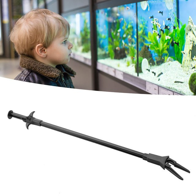 WALFRONT Aquarium-Pinzette aus Kunststoff in Schwarz zur Reinigung von Wasserpflanzen und Algen - Bild 1