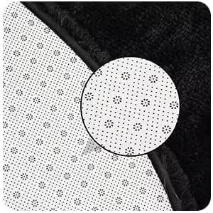 Garvee Runder Shaggy Teppich Schwarz, Flauschiger Hochflor-Teppich mit Rutschfester Unterseite, Weiche Bodenmatte für Wohnzimmer und Kinderzimmer, Durchmesser: 100 cm - Bild 5