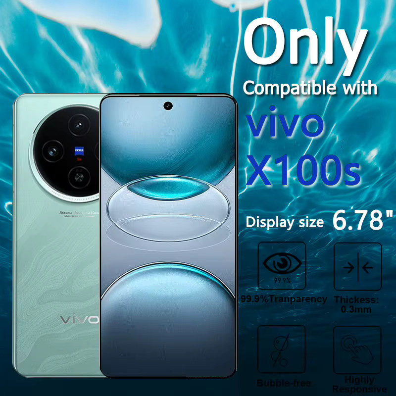 HD Displayschutz aus gehärtetem Glas für Vivo X100s, transparent, 1-4 Stück - Bild 3