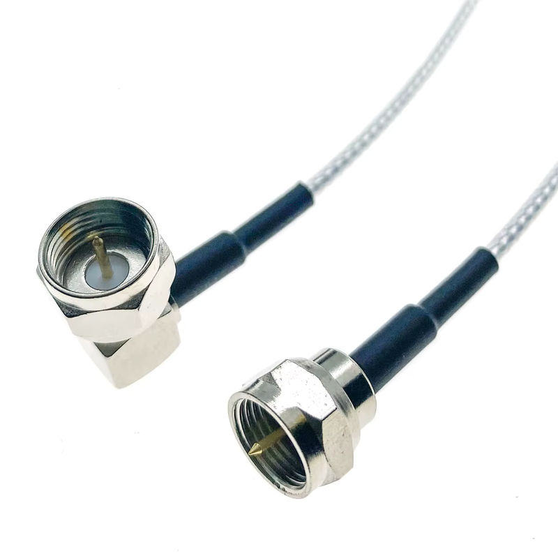 RFProMaker F-Typ auf F-Stecker 90 Grad RF Zopfkabel RG316 in Silber - Bild 2