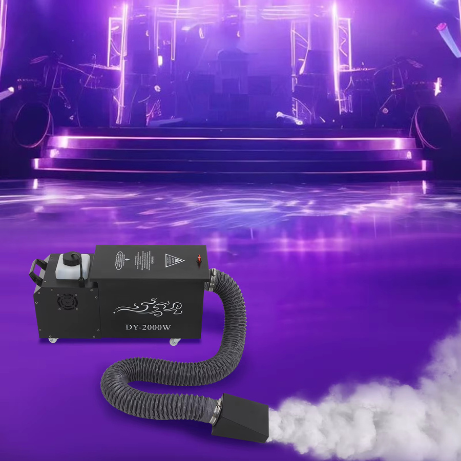 Bymaocar Wasserbasierte Bodennebelmaschine mit 2000W in Schwarz inklusive Schlauch und Fernbedienung - Bild 4