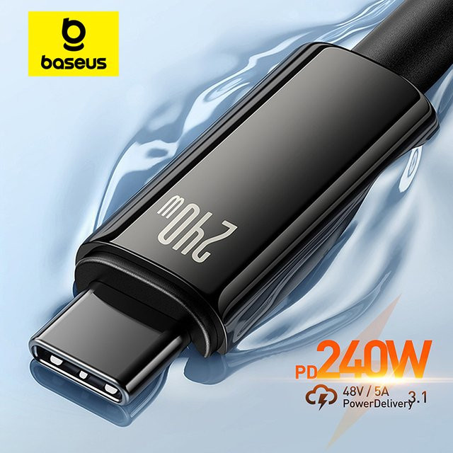 Baseus USB C Kabel 240W in Schwarz für iPhone 17 16 15 Pro Max, MacBook, Xiaomi und Samsung - Bild 1
