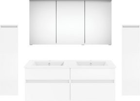Get2You Badmöbel-Set twenty one, 6-teilig, Weiss, mit Waschbecken und LED-Beleuchtung, B/H/T: 122 x 1,5 x 51 cm - Bild 1