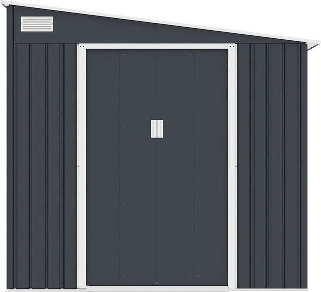 Schrebergartenhaus Daustin Anlehnhaus aus Metall in Anthrazitgrau Höhe: 203 cm - Bild 1