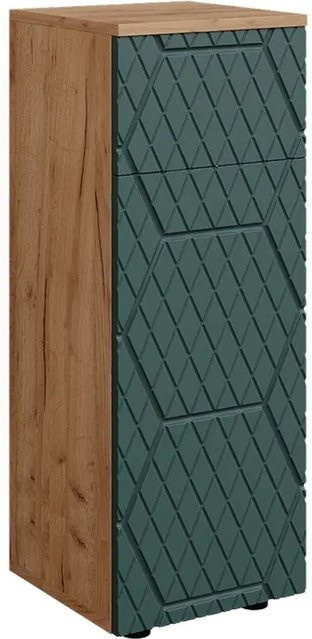Vicco Midischrank Irma Badezimmer in Eiche Grün und Gold mit 1 Schublade und 2 Fächern B/T/H: 30 x 30 x 81 cm - Bild 2