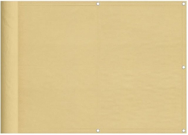 vidaXL Balkon Sichtschutz Sandfarben aus Polyester-Oxford mit PU-Beschichtung, Höhe: 75 cm, Breite: 500 cm - Bild 1