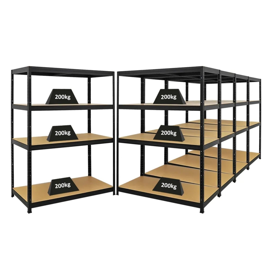 5er Set PROREGAL Schwerlastregal Big Elephant in Schwarz mit verstellbaren Fachböden aus MDF und Metall, H x B x T: 160 x 120 x 60 cm - Bild 2
