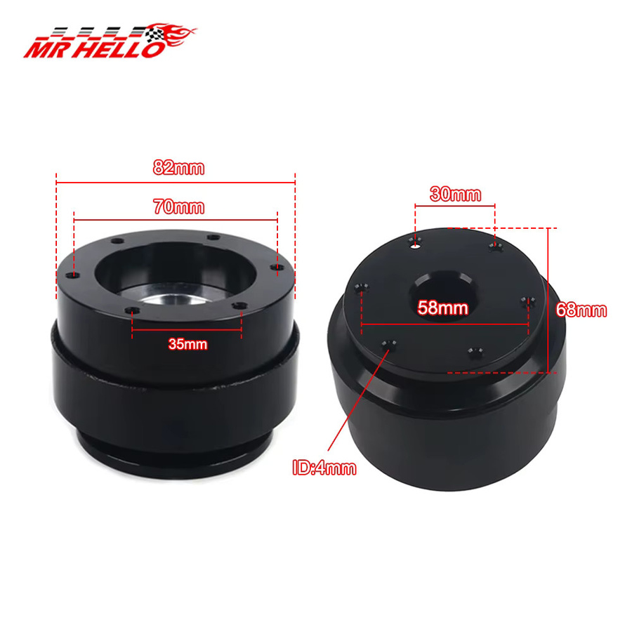 Simagic 6-Loch Racing Simulator Lenkrad Schnellspanner Nabenadapter in Schwarz für M10 A/Mini Euro Truck, 70 mm - Bild 2