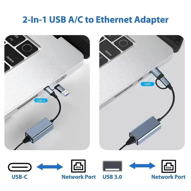 kebidumei USB-C auf RJ45 Ethernet-Adapter 1000Mbps Gigabit LAN-Netzwerkkarte für MacBook und iPad - Bild 4