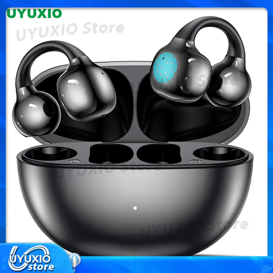 UYUXIO BT 5.4 Clip-On Kabellose Open-Ear-Ohrhörer OWS Earbuds in Schwarz mit 50 Stunden Akkulaufzeit - Bild 2