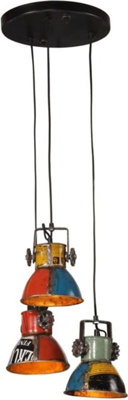 vidaxl Pendelleuchte aus Metall im Industrial und Landhaus Stil, Bunt, E27, B/T/H: 30 x 30 x 100 cm - Bild 1