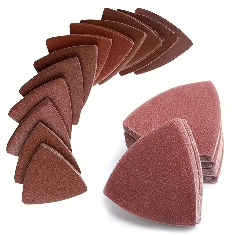 30 Stück BYRNETOOLS Dreieckiges Klett-Schleifpapier für Oszillations-Multitools, Breite: 90 mm, Farbe: Braun - Bild 5