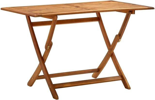 vidaXL Klappbarer Gartentisch aus Akazien-Massivholz in Braun, B/T/H: 120 x 70 x 75 cm - Bild 1