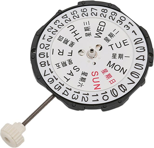 Neoglint Uhrenersatzteil, Dual-Kalender, Quarzwerk, Weiß, Herren - Bild 1