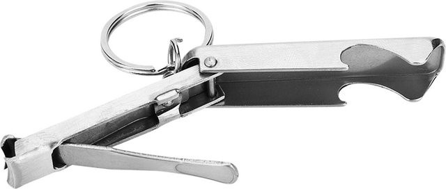 Igeteck 2 in 1 Mini Werkzeug Schlüsselanhänger mit Nagelknipser und Flaschenöffner in Rot und Silber - Bild 1