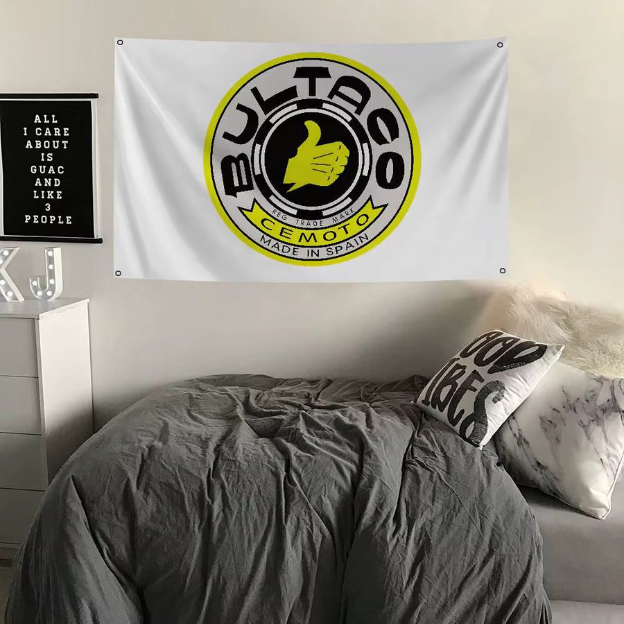 Bultacos Logo Motorräder Flagge aus Polyester mit vier Löchern für Outdoor und Dekoration - Bild 4