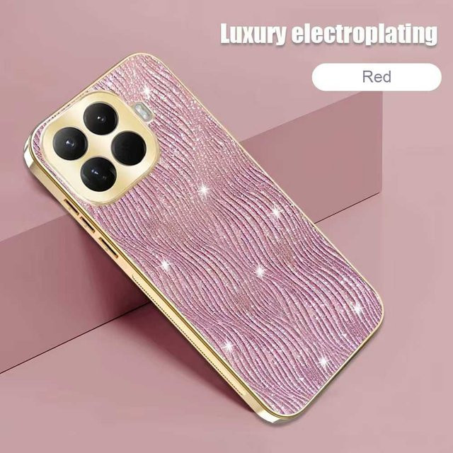 Glitzer Handyhülle mit Wasserwellen-Effekt und Linsenschutz für Xiaomi 17T, 15T Pro, POCO M8 und X8 Pro Max in Lila - Bild 1