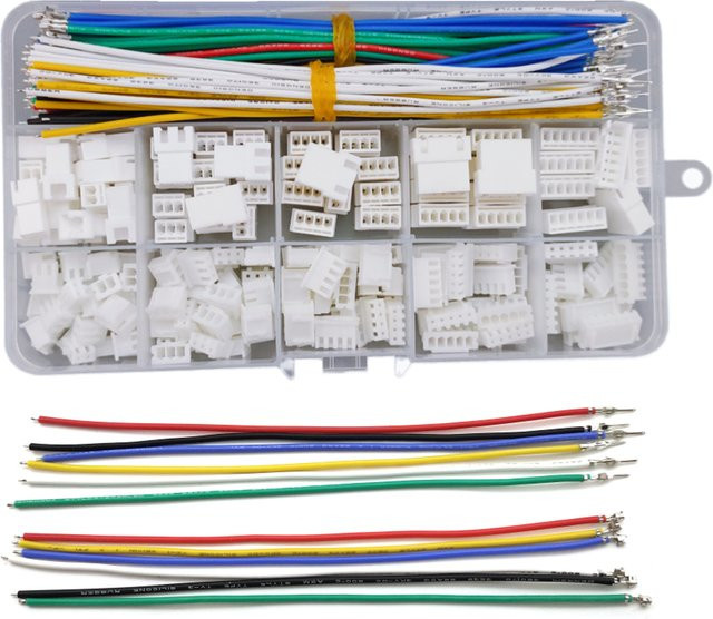JST XH 2,54 mm Steckverbinder-Set mit 22 AWG vorgekrimpten Silikonkabeln in Multicolor, männlich und weiblich, mit 2 bis 6 Pins - Bild 1