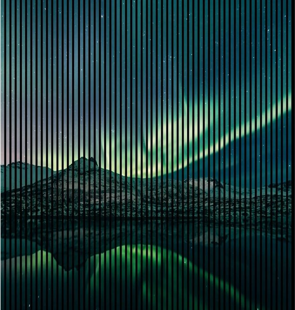 FN Acustico Akustikplatte Nordlichter Multicolor aus PET und MDF, B/H/T: 2253 x 2400 x 19 mm - Bild 1