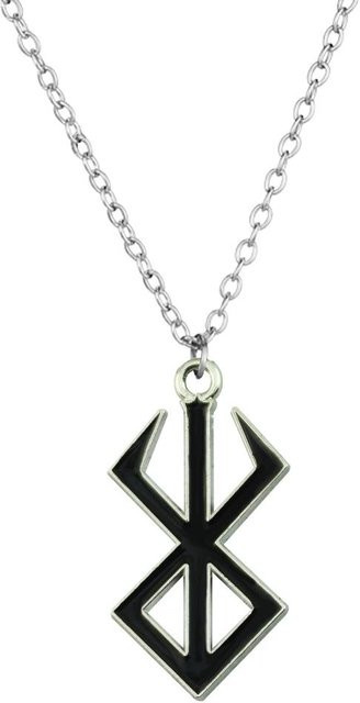 WIKHOSTAR Halskette mit Anhänger Berserker-Symbol, Metall, Weiß, Herren - Bild 1
