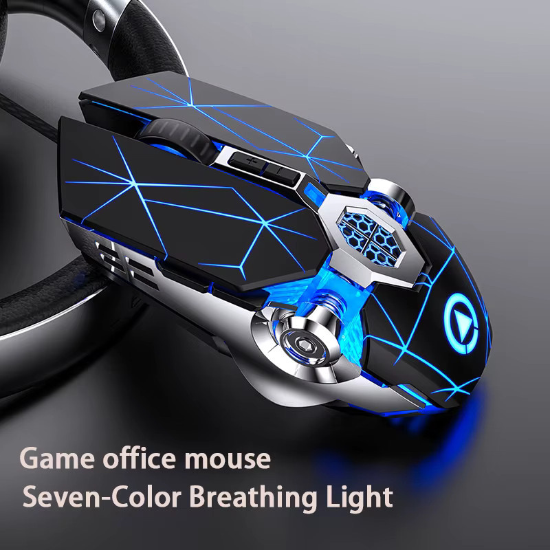 YINDIAO USB-Gaming-Maus mit RGB-Hintergrundbeleuchtung, ergonomische 7D Esports Spielmaus für PC und Laptop in Schwarz oder Weiß - Bild 3