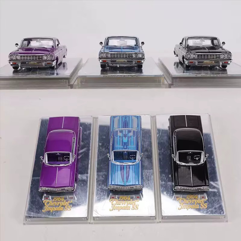 Bburago Chevrolet Impala 1964 Low Rider, Modellauto, 1:64, Metall, Lila - Bild 2