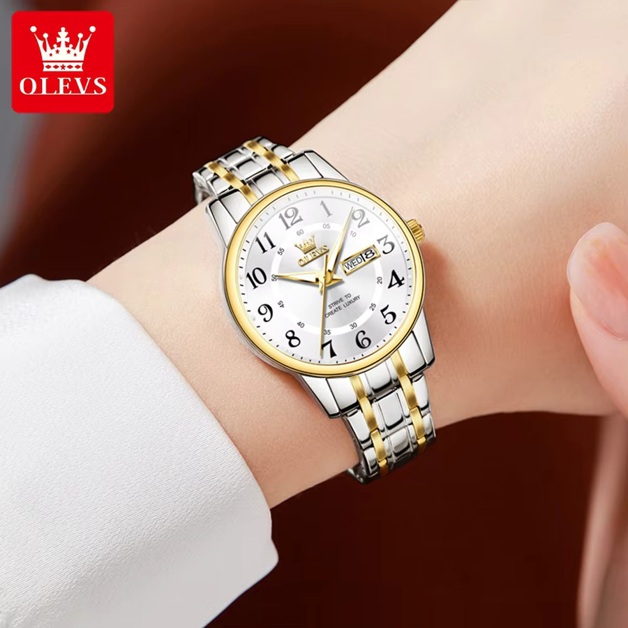 OLEVS Armbanduhr, Edelstahl, Gold, Quarz, Damen - Bild 6
