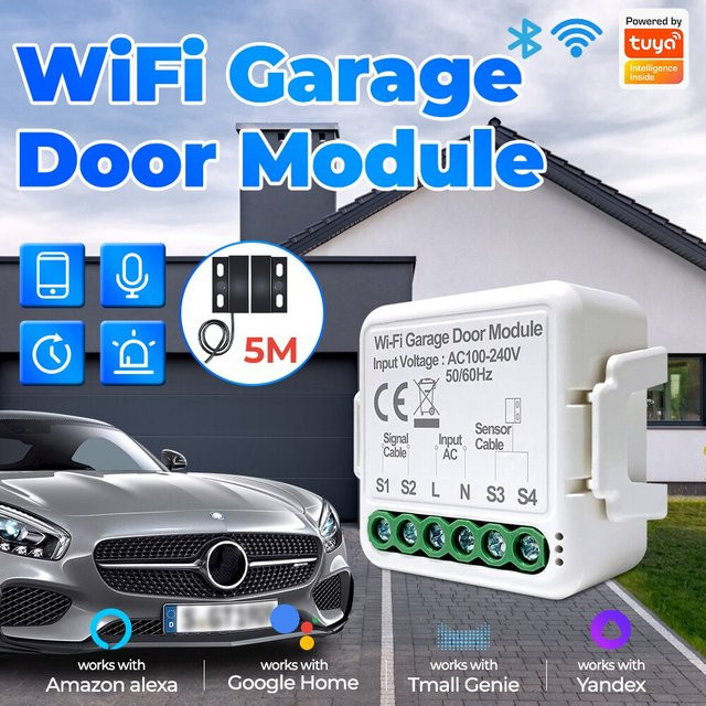 Tuya Smart Garagentor Schalter mit Wifi für Tuya Smart Life App, Steuerung per Alexa und Google Home, Farbe: Weiß - Bild 1