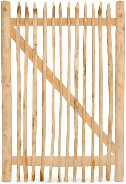 Stiltreu Genageltes Staketenzaun-Tor aus Edelkastanienholz in Braun, Breite: 120 cm, Höhe: 175 cm - Bild 1