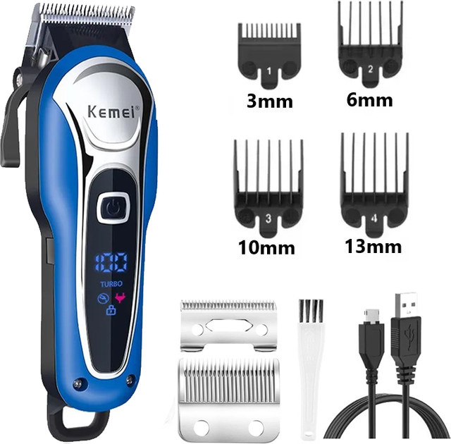 Kemei KM-1995 Elektrische Haarschneidemaschine für Herren, Blau - Bild 1