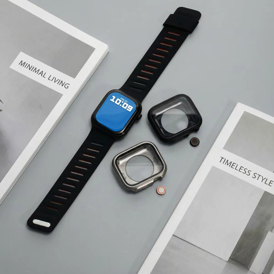 OAKCHARM Uhrenarmband Silikon, Schwarz, für Apple Watch - Bild 3