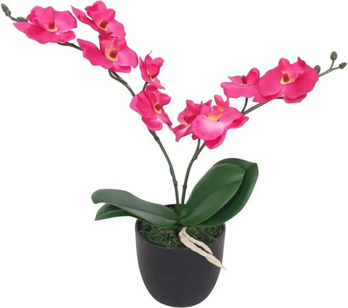 furnicato Künstliche Orchidee in Rot mit Kunststofftopf, Höhe: 30 cm