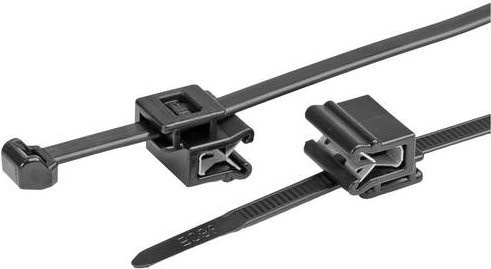 HellermannTyton Kabelbinder mit Clip Schwarz 100 Stück Länge: 200 mm Breite: 4,6 mm - Bild 1