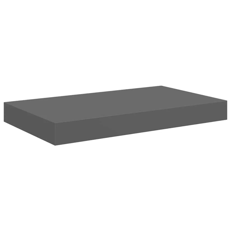 vidaXL Schwebendes Wandregal in Grau Hochglanz aus MDF und Metall, B: 40 cm, T: 23 cm, H: 3,8 cm - Bild 2