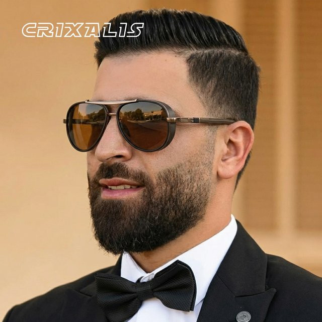 CRIXALIS Sonnenbrille Aviator, Metall, braun, polarisiert, Herren - Bild 1