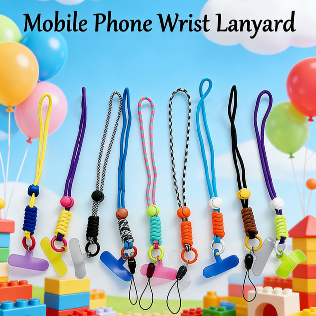 WSSHE Handy Kette mit Ring und Patch als Lanyard und Handgelenk Strap für dein Smartphone oder deinen Schlüsselbund in White und Multicolour - Bild 1