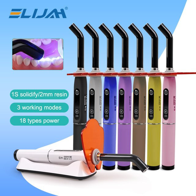 ELIJAH Bunte Dental-LED-Lichthärtung in Purple mit 800–2400 mW/cm2 Lichtintensität und 1 s/2 mm Harz-Akku-Härtungsmaschine für die Zahnmedizin - Bild 1