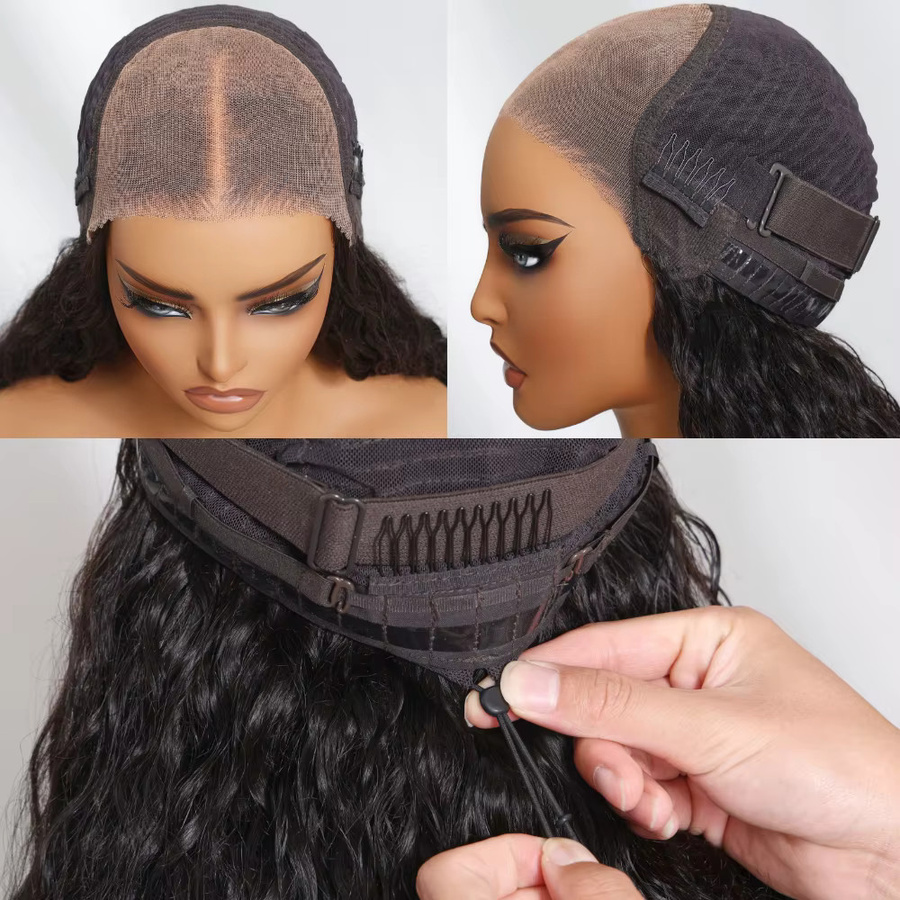 UNice 4C Edges Kinky Curly Echthaar-Perücke, vorgeschnitten, vorgebleicht, 7x5 Spitze, klebefrei - Bild 3