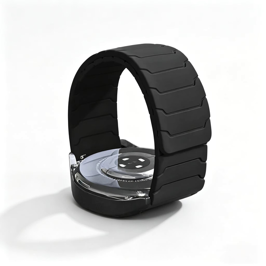 I LOVE LUO Uhrenarmband Silikon, Schwarz, Unisex - Bild 1