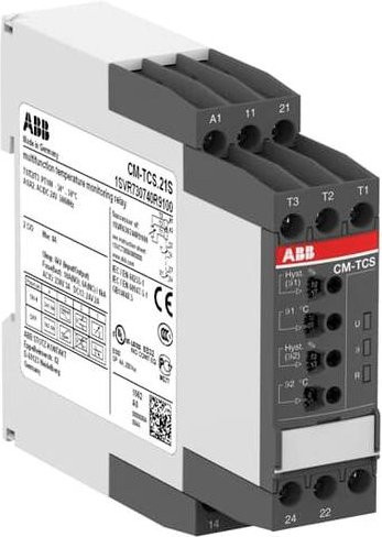 ABB Überwachungsrelais CM-TCS.21S mit 2 Wechsler, 24V DC/AC, Weiß - Bild 1