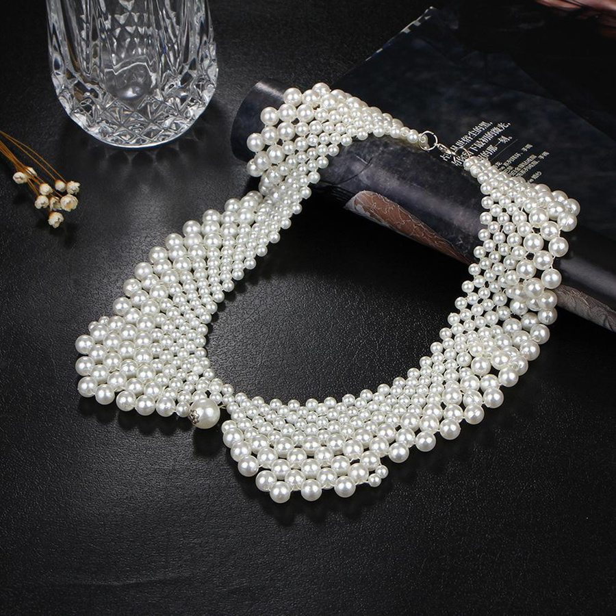 Choker Halskette, Perle, Weiß, Legierung, Damen - Bild 2