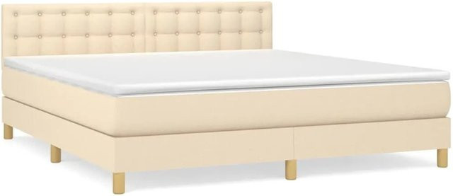 vidaXL Boxspringbett Hybrid mit Matratze Beige B/T/H: 180 x 200 cm - Bild 1