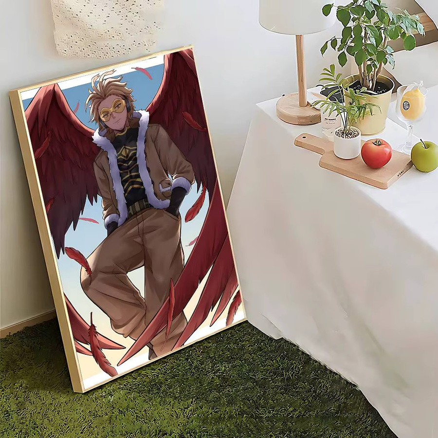 Wasserfestes Anime My Hero Academia Hawks Cartoon-Poster als klebriger Papieraufkleber für deine Heimdekoration, Mehrfarbig - Bild 4