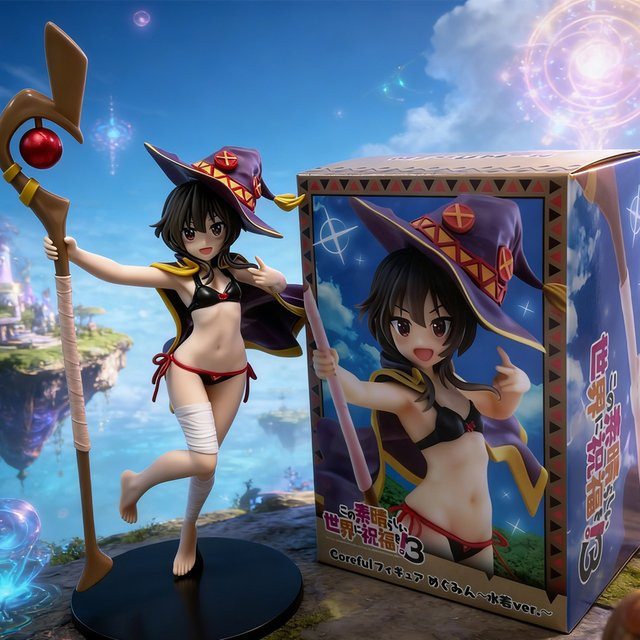 Bandai KonoSuba Megumin Actionfigur, 23 cm, Fantasy - Bild 1