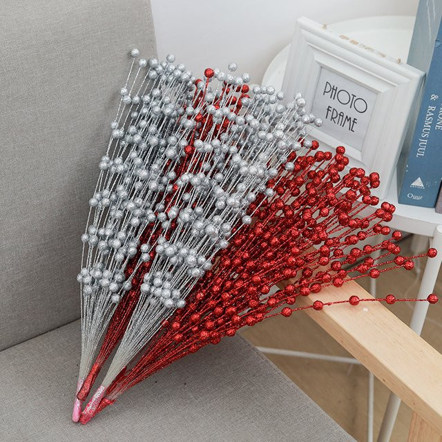 Kahaul Künstlicher Beerenstrauß in Gold als Weihnachtsdekoration und Baumornament für dein Zuhause - Bild 1