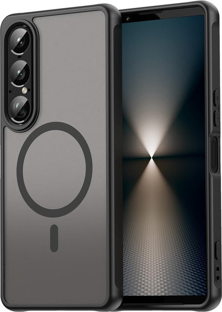 Stoßfeste matte Schutzhülle für Sony Xperia 1 VII 5G mit magnetischem kabellosem Ladecase in Grau - Bild 1