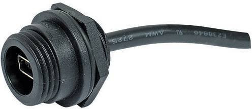 Bulgin Mini-USB B-Einbaukupplung 2.0 IP68 Buchse mit Micro-USB Crimpstecker in Schwarz - Bild 1