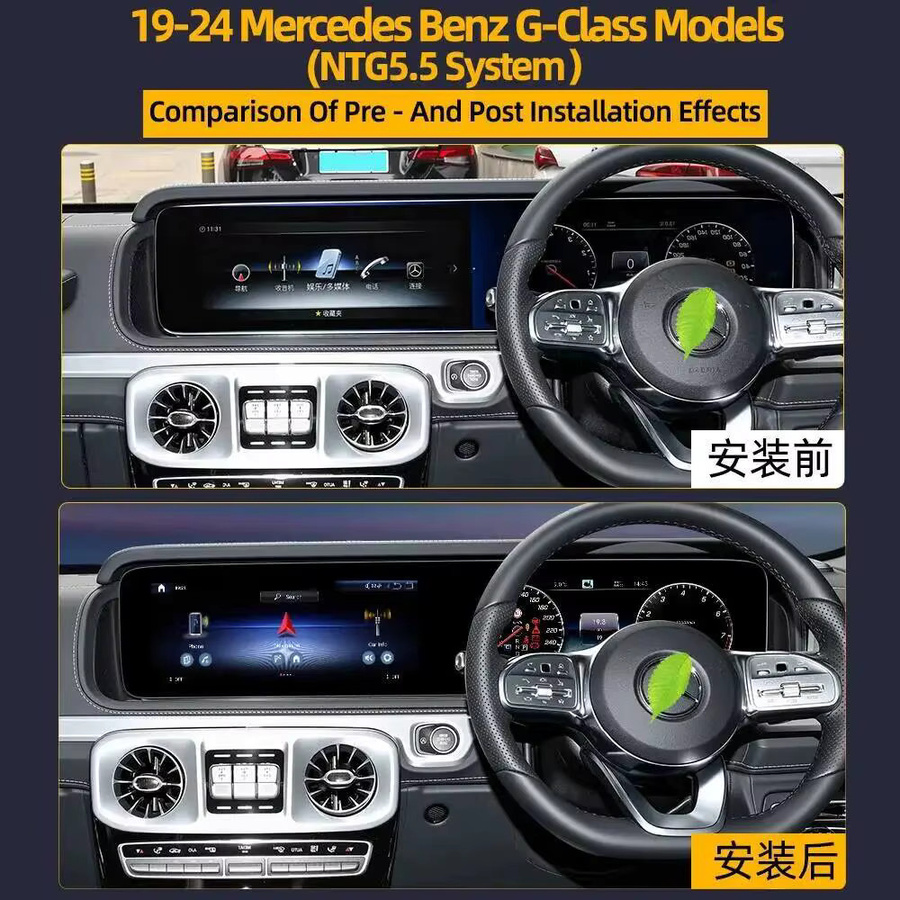 Jetalon Android Multimedia-Autoradio mit 24,6 Zoll Display für Mercedes Benz G-Klasse W463 (2013-2025), GPS, CarPlay und 4G, Schwarz - Bild 3